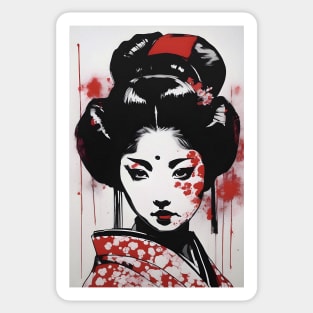 Anime Geisha Girl Back Print Sticker